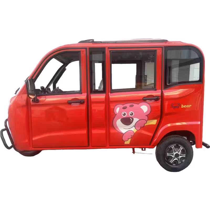 1200W Electric 3-Wheel Vehicle Fully Enclosed 4-Seater Passenger Truck for Adults 60V New Energy