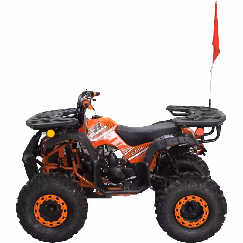125cc Gasoline ATV Front Drum Rear Disc Brakes 60km/h Max Speed 2.2L Fuel Tank