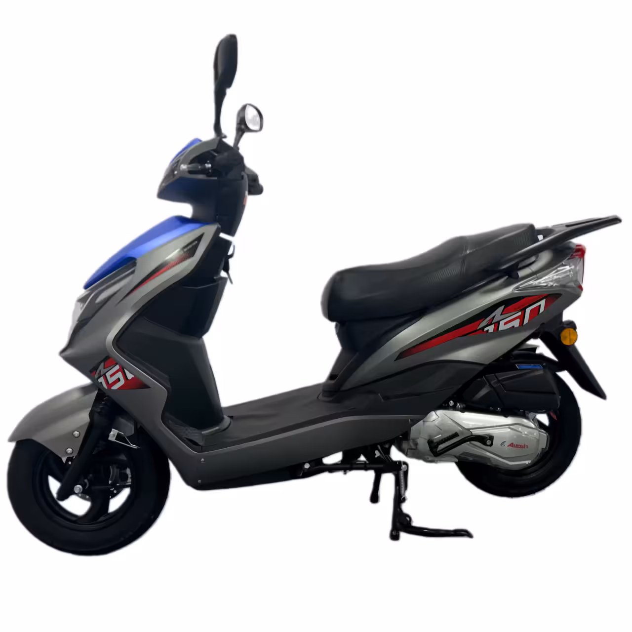 125cc Gasoline Scooter Dual Start Front Disc and Rear Drum Brakes Hydraulic Suspension Aluminum Wheels Sporty Look