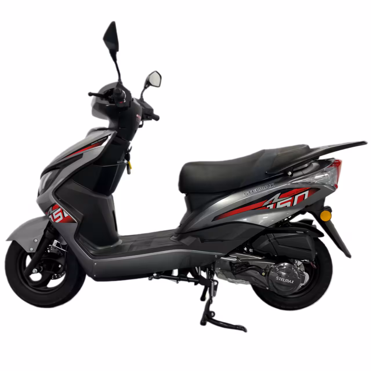 125cc Gasoline Scooter Dual Start Front Disc and Rear Drum Brakes Hydraulic Suspension Aluminum Wheels Sporty Compact