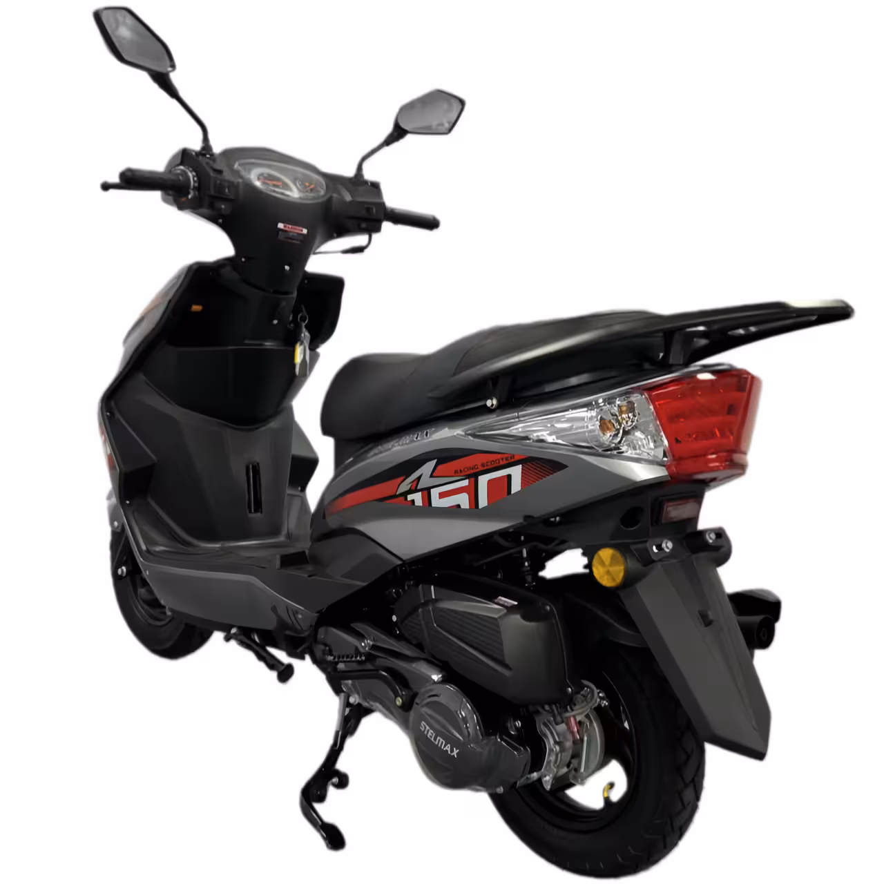 125cc Gasoline Scooter Dual Start Front Disc and Rear Drum Brakes Hydraulic Suspension Aluminum Wheels Sporty Compact