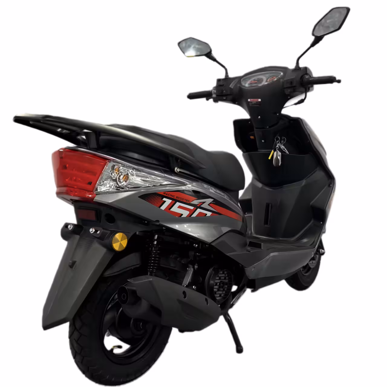 125cc Gasoline Scooter Dual Start Front Disc and Rear Drum Brakes Hydraulic Suspension Aluminum Wheels Sporty Compact