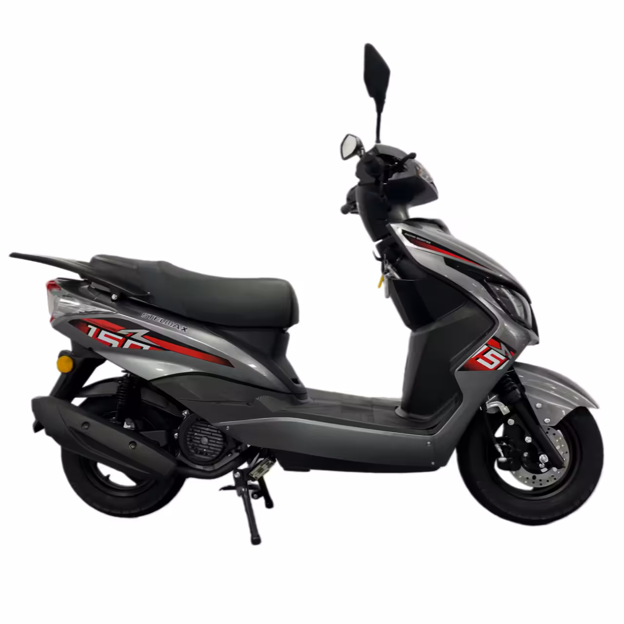 125cc Gasoline Scooter Dual Start Front Disc and Rear Drum Brakes Hydraulic Suspension Aluminum Wheels Sporty Compact