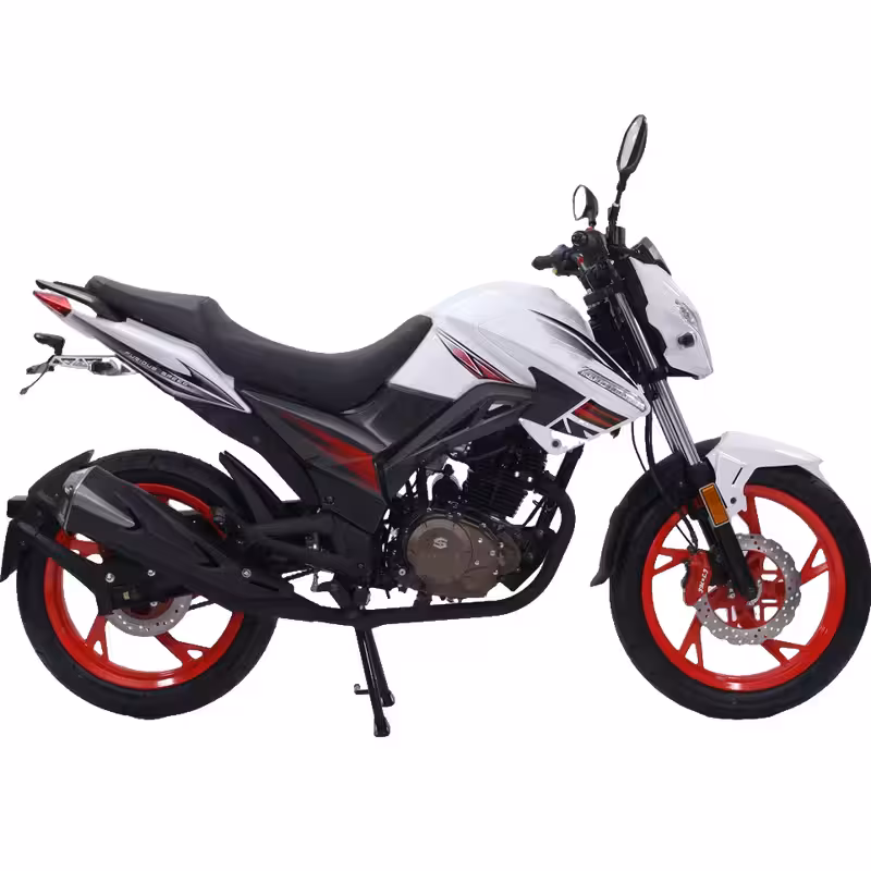 150cc Gasoline Motorcycle High Torque 4 Stroke Front Disc Rear Drum Electric Kick Start Alloy Wheels