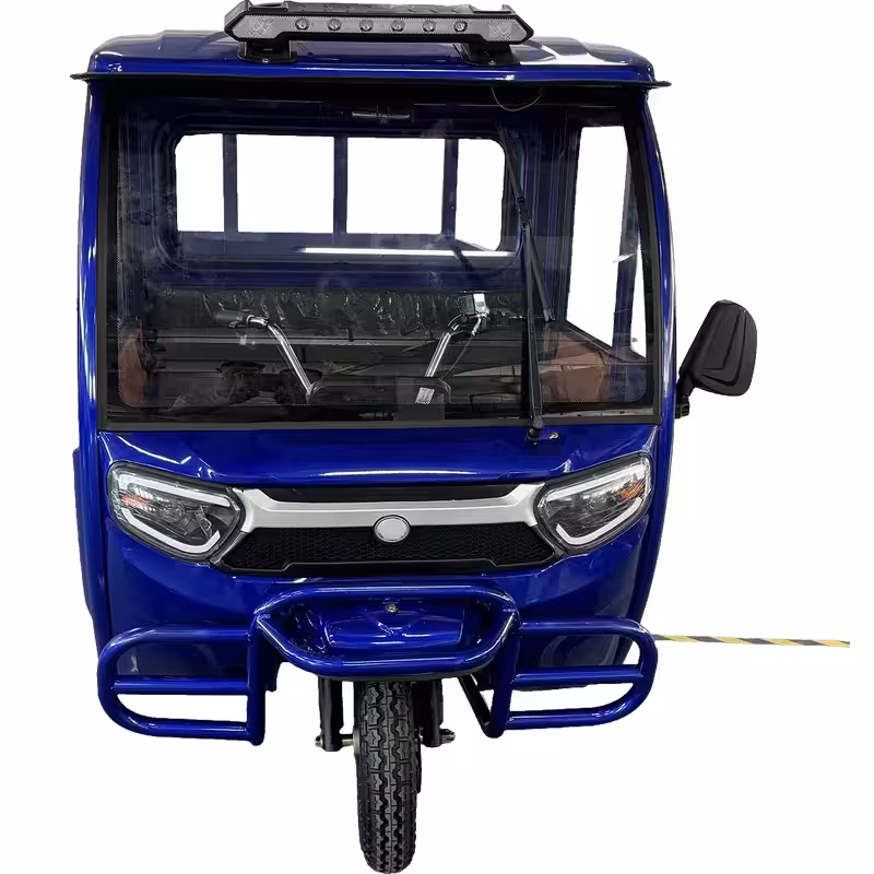 1500W Motorized Cargo 3-Wheel Electric Tricycle for Adults 60-72V Battery Closed Passenger Vehicle