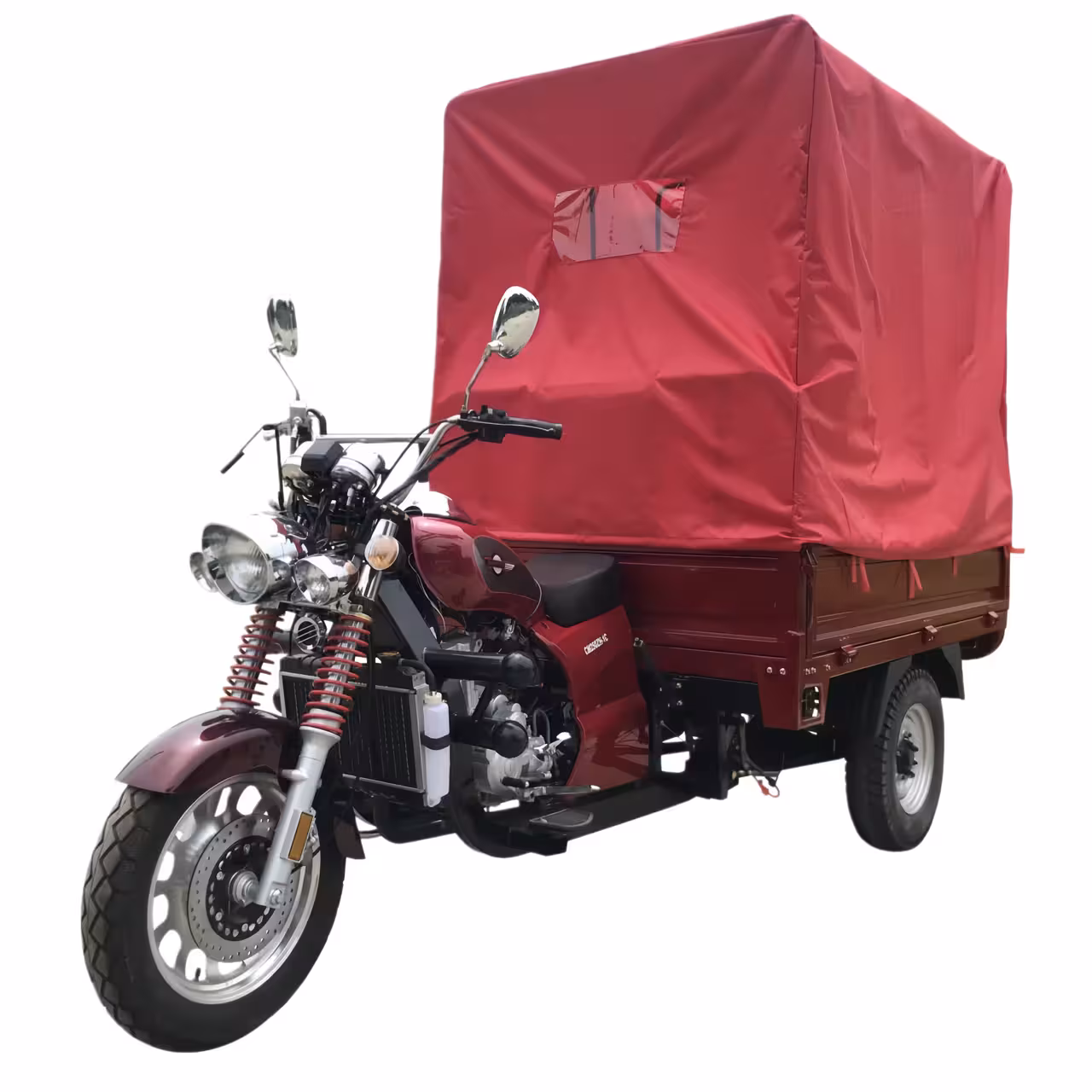 200-250cc Gasoline Cargo Tricycle Open Body Chain Drive Drum Brakes Electric Start
