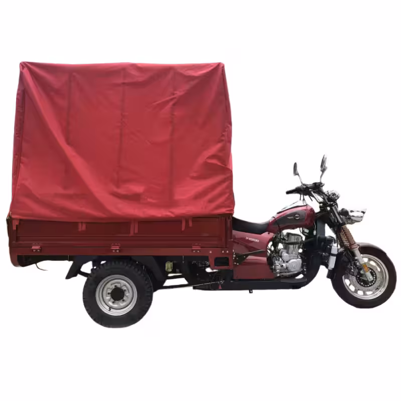 200-250cc Gasoline Cargo Tricycle Open Body Chain Drive Drum Brakes Electric Start