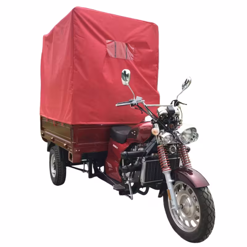 200-250cc Gasoline Cargo Tricycle Open Body Chain Drive Drum Brakes Electric Start