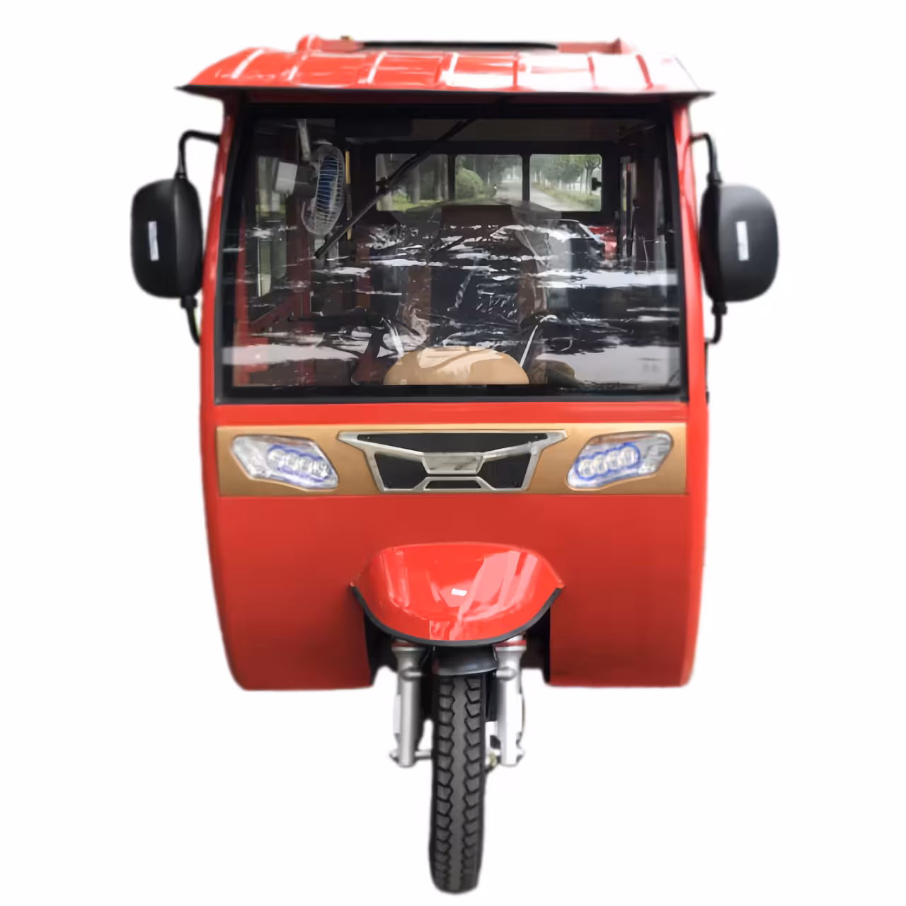 150cc Gasoline TukTuk Tricycle Fully Enclosed 4-5 Seats Front Rear Drum Brakes Electric Start