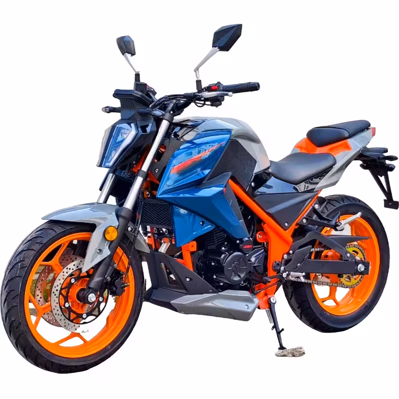 197cc Gasoline Sport Motorcycle Oil-Cooled Engine 6 Speed Manual Front and Rear Disc Brakes 130km/h Top Speed 13L Fuel