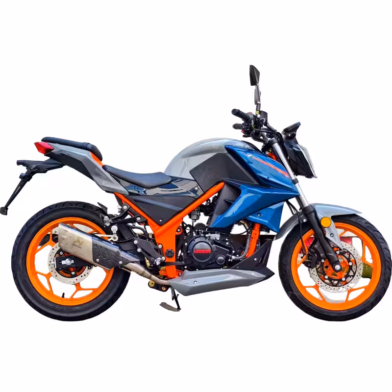 197cc Gasoline Sport Motorcycle Oil-Cooled Engine 6 Speed Manual Front and Rear Disc Brakes 130km/h Top Speed 13L Fuel