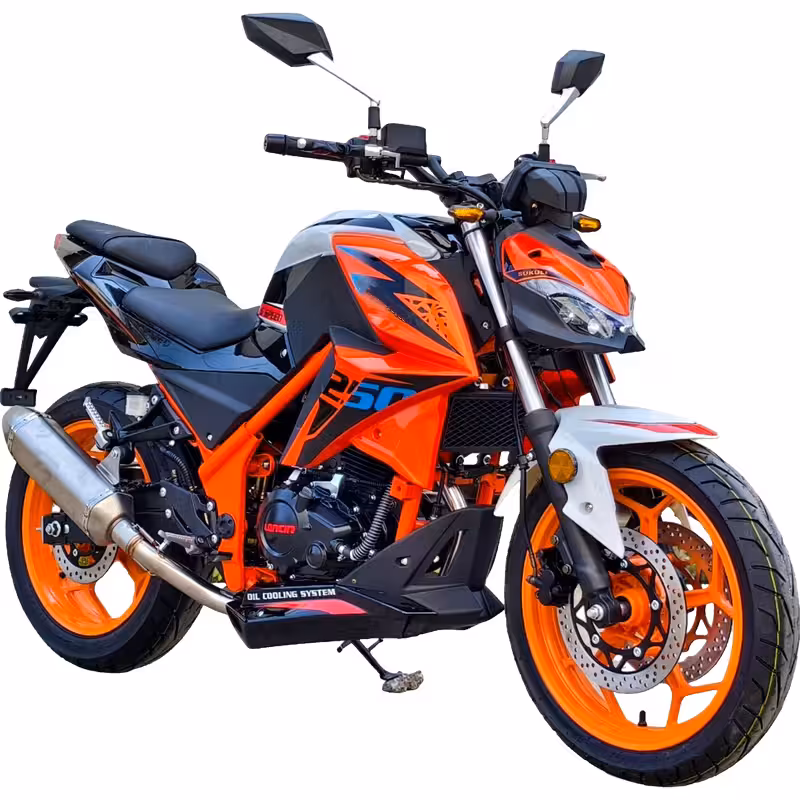 197cc Gasoline Motorcycle Loncin RE200 Oil-Cooled Engine 6 Speed Manual Disc Brakes 140km/h Top Speed 20L Fuel Tank
