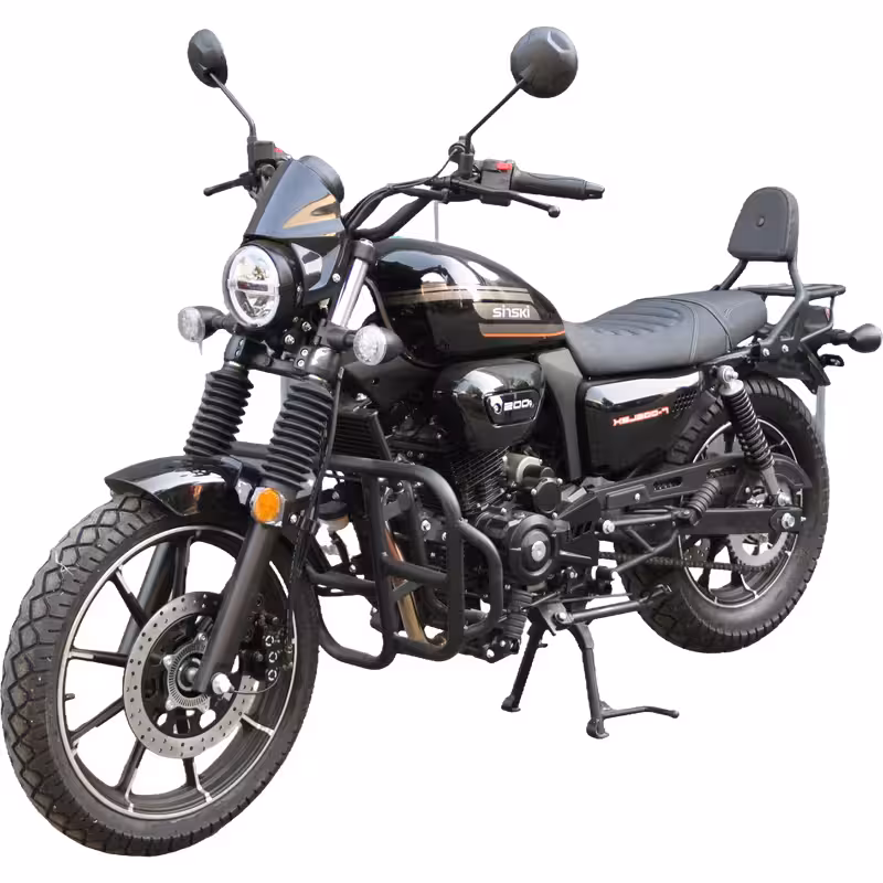 197cc Gasoline Cruiser Motorcycle Oil-Cooled 6-Speed Transmission Electrical Start 110km/h Top Speed Alloy Rims