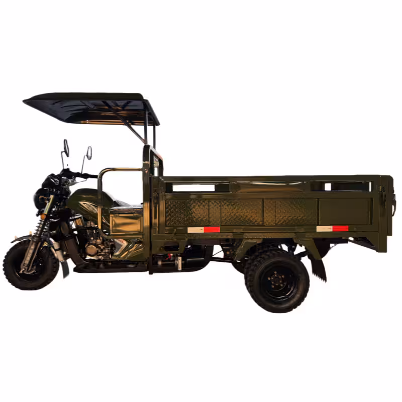 250cc Cargo Tricycle with Water-Cooled Engine, Iron Canopy and Toolbox