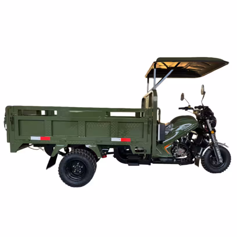 250cc Cargo Tricycle with Water-Cooled Engine, Iron Canopy and Toolbox