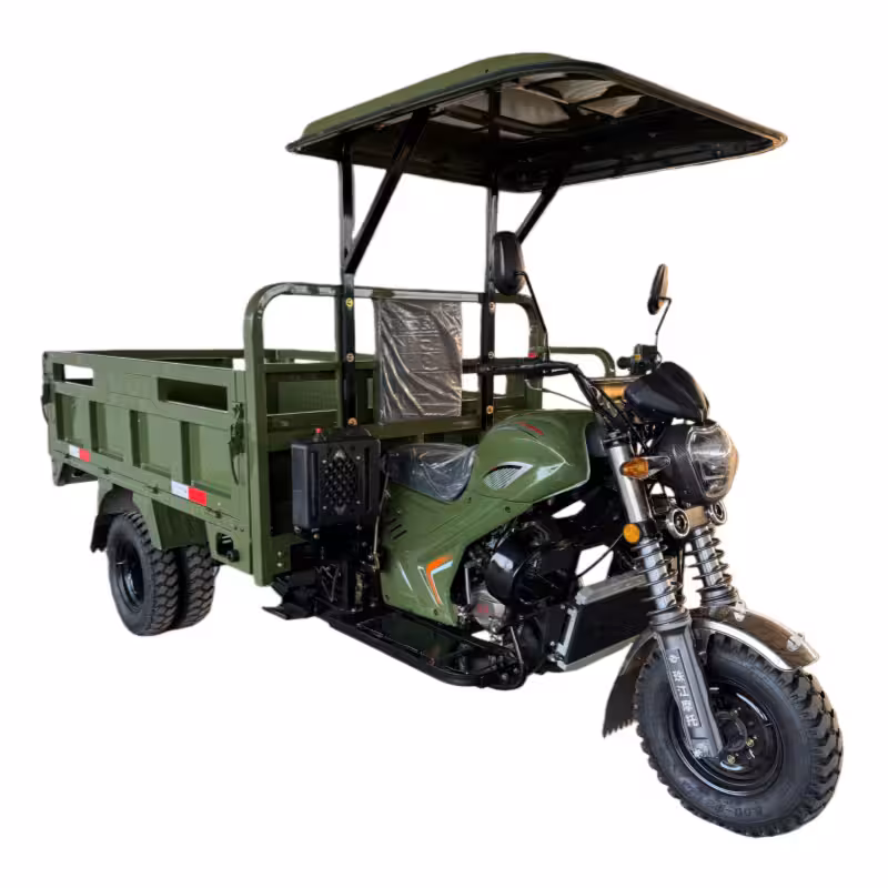 250cc Cargo Tricycle with Water-Cooled Engine, Iron Canopy and Toolbox