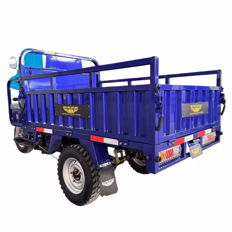 200cc Air-Cooled Engine 80W Fan Mechanical Brake 5.00-12 Tire Toolbox Blue Butterfly Windshield 12V9A Maintenance-Free