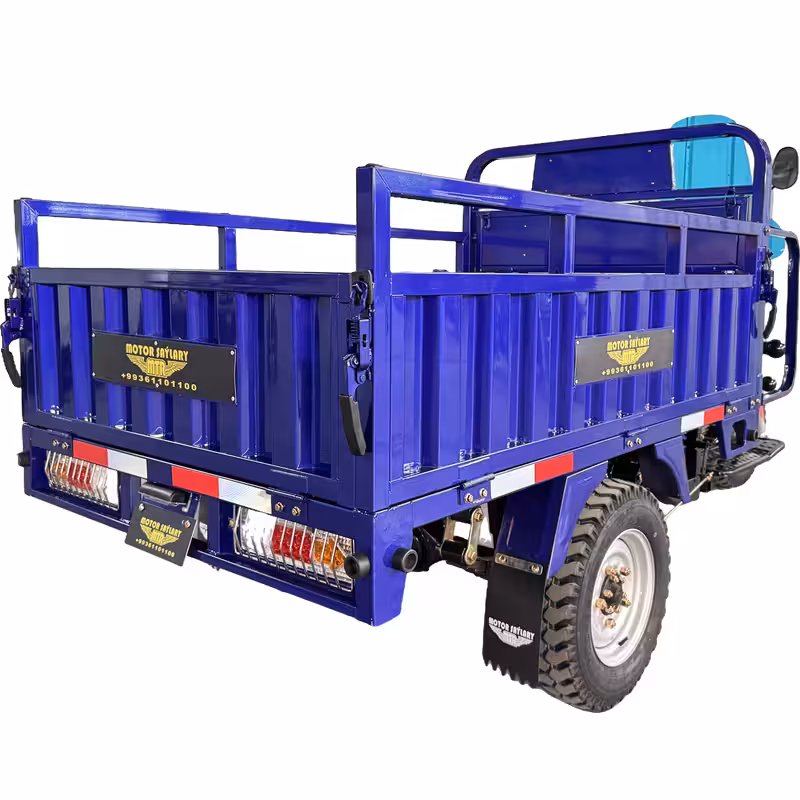 200cc Air-Cooled Engine 80W Fan Mechanical Brake 5.00-12 Tire Toolbox Blue Butterfly Windshield 12V9A Maintenance-Free