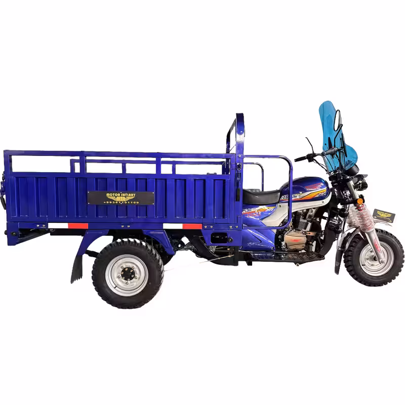 200cc Air-Cooled Engine 80W Fan Mechanical Brake 5.00-12 Tire Toolbox Blue Butterfly Windshield 12V9A Maintenance-Free