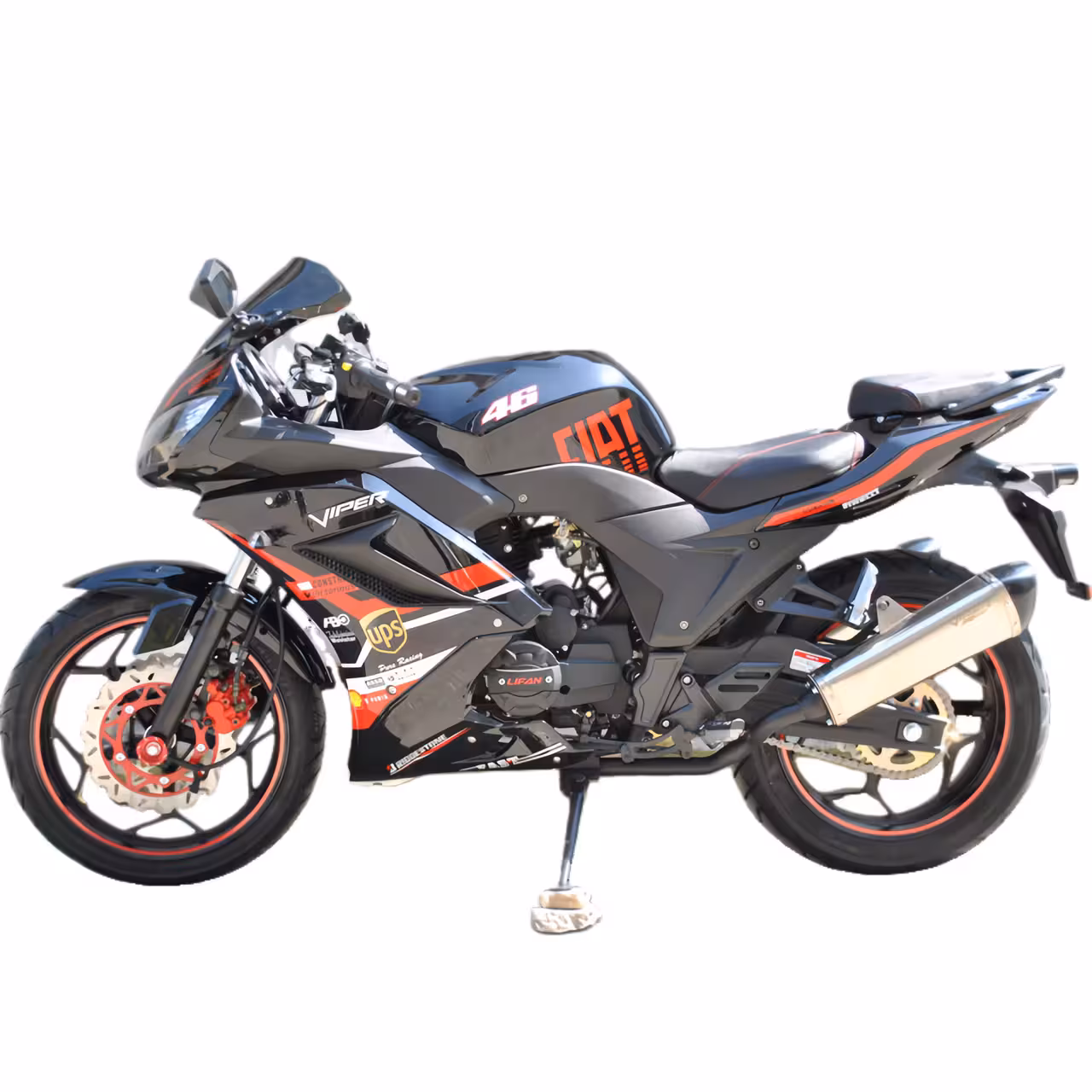 193cc Gasoline Motorcycle Front Disc Rear Drum Brakes 115km/h Max Speed 20L Fuel Tank
