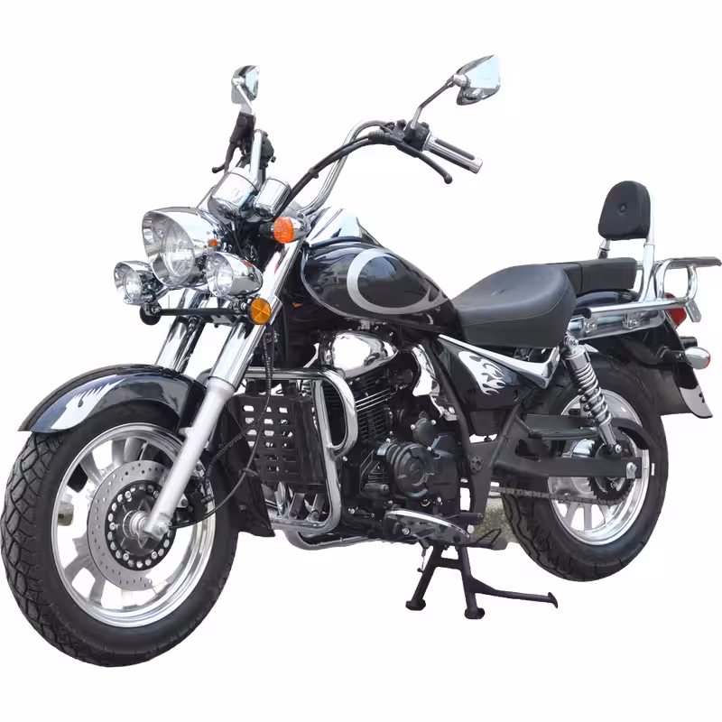 223cc Gasoline Cruiser Motorcycle Dual Disc Brakes 120km/h Max Speed 13L Tank 5 Speed Manual Air Cooling
