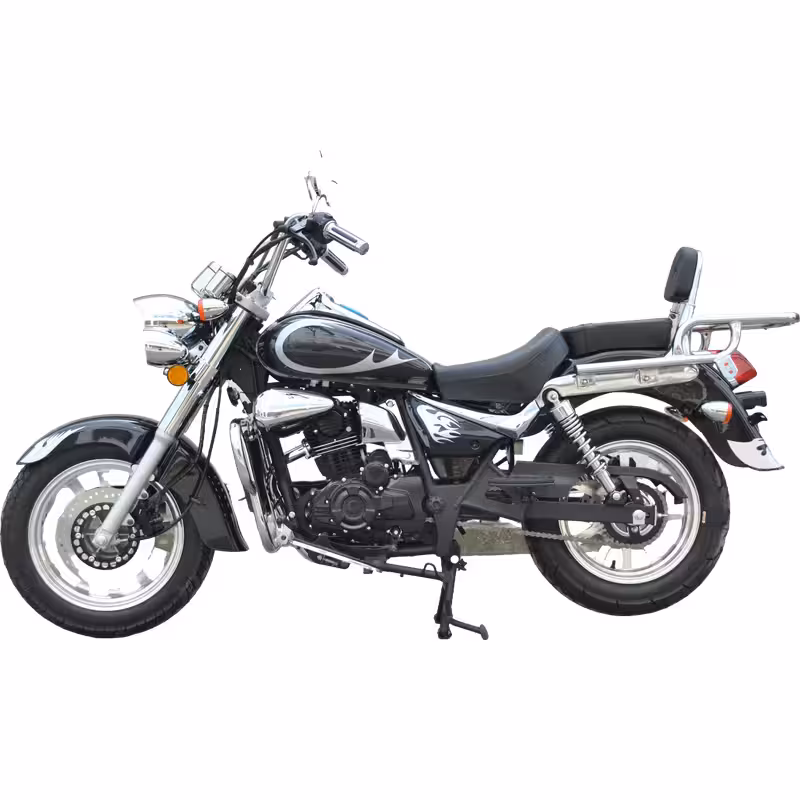 223cc Gasoline Cruiser Motorcycle Dual Disc Brakes 120km/h Max Speed 13L Tank 5 Speed Manual Air Cooling