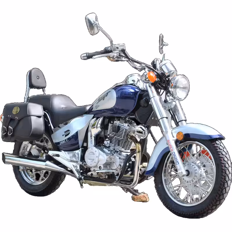 223cc Gasoline Cruiser Motorcycle Front Disc Rear Drum Brakes 130km/h Max Speed 13L Fuel Tank