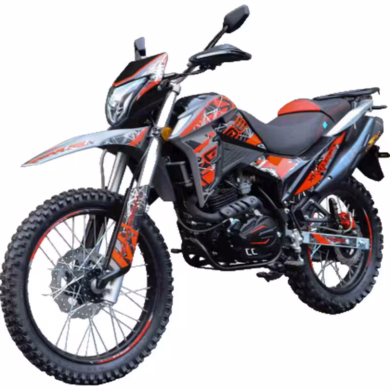 223cc Motorcycle with Air-Cooled Engine and Front Disc Rear Drum Brakes