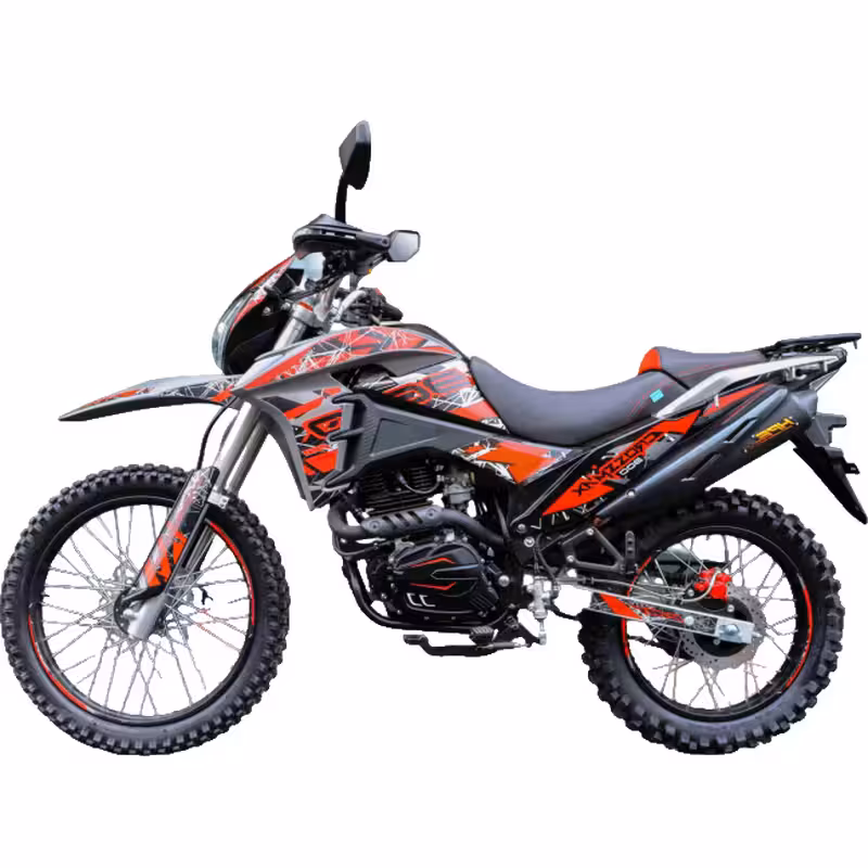 223cc Motorcycle with Air-Cooled Engine and Front Disc Rear Drum Brakes