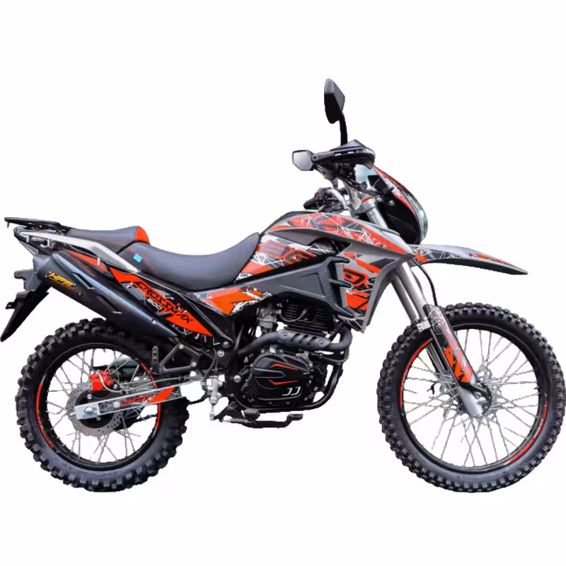 223cc Motorcycle with Air-Cooled Engine and Front Disc Rear Drum Brakes