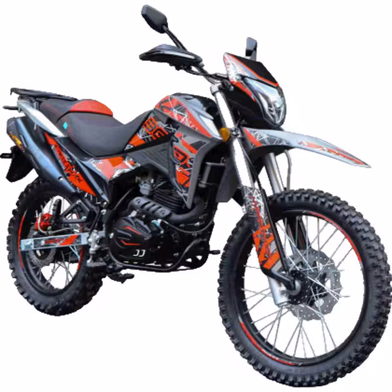 223cc Motorcycle with Air-Cooled Engine and Front Disc Rear Drum Brakes