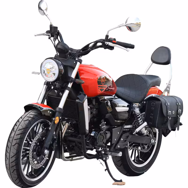 223cc Gasoline Cruiser Motorcycle Oil-Cooled 6-Speed Manual Transmission Disc Brakes 140km/h Max Speed Large 19L Tank