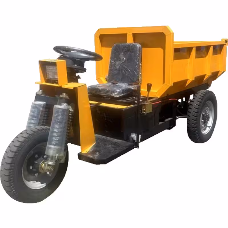 3000W HuanSheng 1.5 Ton Mini Electric 3-Wheel Tricycle Open Body Mining Dumper Truck for Cargo