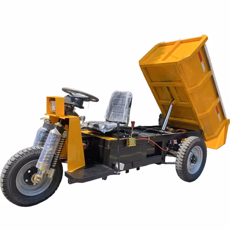 3000W HuanSheng 1.5 Ton Mini Electric 3-Wheel Tricycle Open Body Mining Dumper Truck for Cargo