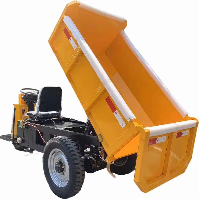 3000W HuanSheng 1.5 Ton Mini Electric 3-Wheel Tricycle Open Body Mining Dumper Truck for Cargo