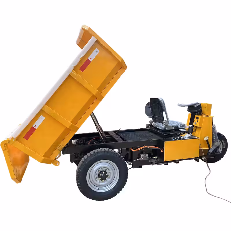 3000W HuanSheng 1.5 Ton Mini Electric 3-Wheel Tricycle Open Body Mining Dumper Truck for Cargo