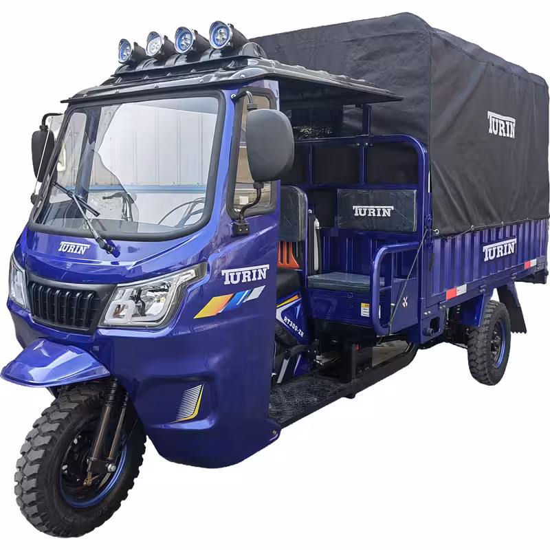 300cc Cargo Tricycle with Water-Cooled Engine, Hydraulic Brake and Rear Canopy