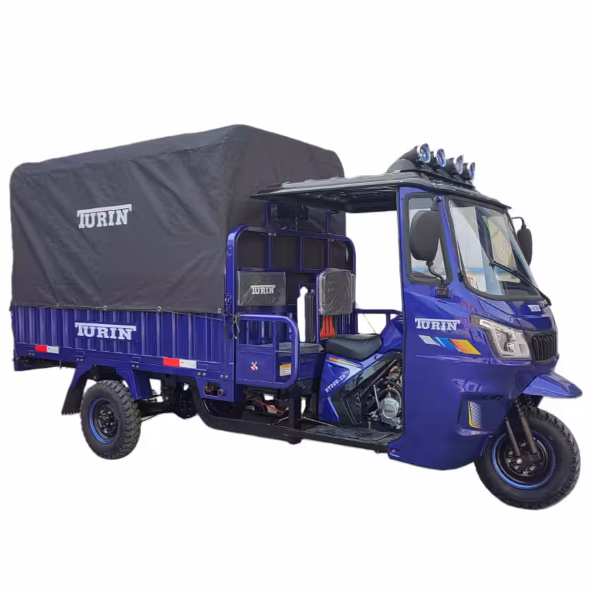 300cc Cargo Tricycle with Water-Cooled Engine, Hydraulic Brake and Rear Canopy