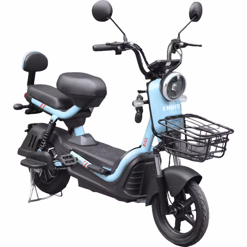 350W 48V20Ah Lead-Acid Battery Electric Motorcycle 55-65km Range 12-15° Climbing Capacity
